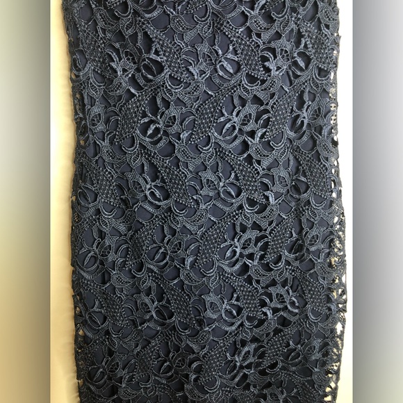 Alice + Olivia Clover Navy Blue Lace Bodycon Fitted Cut Out Mini Dress Size 8 - Picture 4 of 9